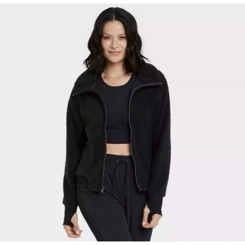 All In Motion Women's Sherpa Full Zip Jacket Black L